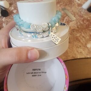 Let's Talk About Our Feelings Chic Blue and Silver Bracelet Set FP $38